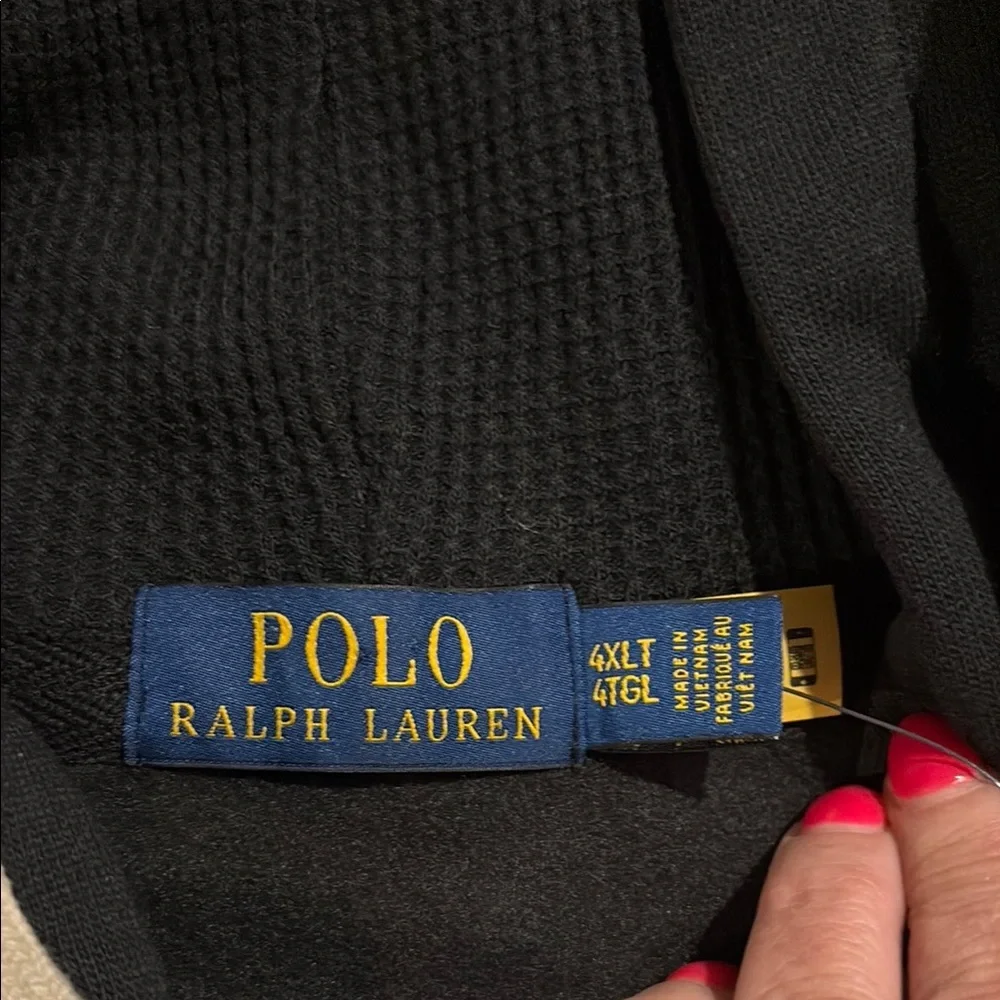 🦸‍♂️Big & Tall Ralph Lauren Black Zip-Up with Red Polo Logo men’s 4XLT - Picture 2 of 2